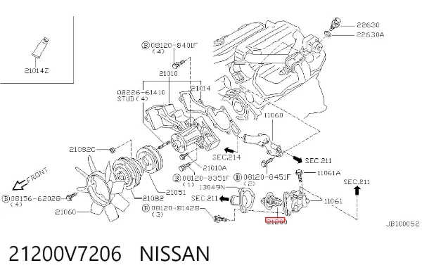 Termostato 21200V7206 Nissan/Infiniti