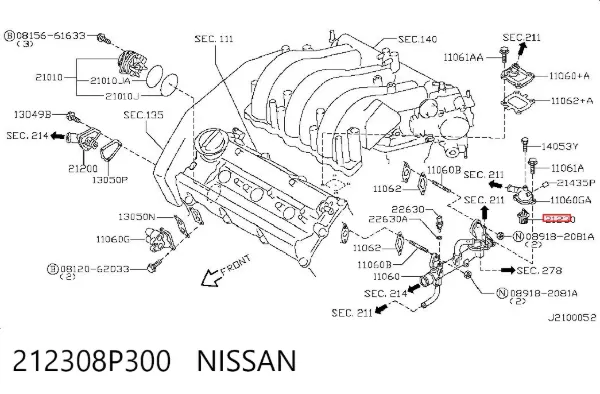 Termostato 212308P300 Nissan/Infiniti