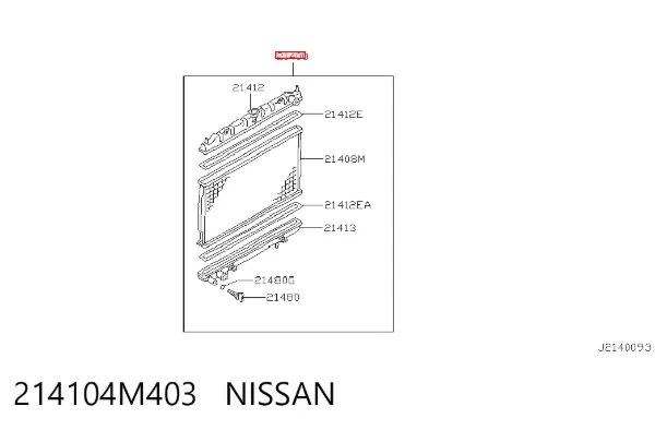 Radiador de esfriamento de motor 214104M403 Nissan/Infiniti