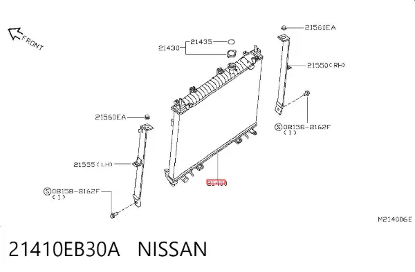Radiador de esfriamento de motor 21410EB30A Nissan/Infiniti