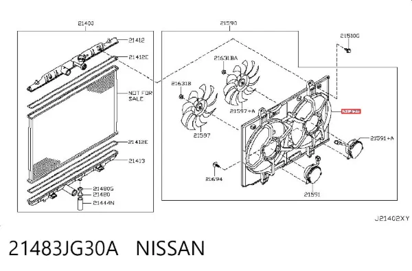 Difusor do radiador de esfriamento 21483JG30A Nissan/Infiniti