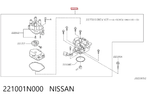 Distribuidor de ignição (distribuidor) 221001N000 Nissan/Infiniti