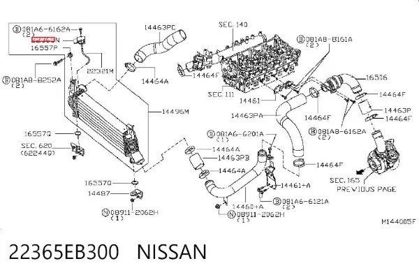 Sensor de pressão de supercompressão 22365EB300 Nissan/Infiniti
