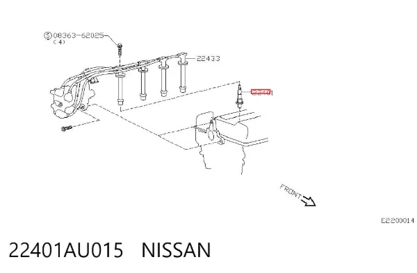 Vela de ignição 22401AU015 Nissan/Infiniti
