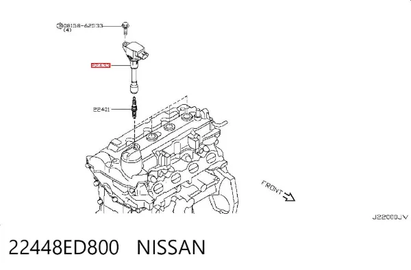 Bobina de ignição 22448ED800 Nissan/Infiniti