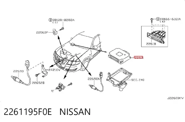 Módulo de direção (Centralina eletrônica) de motor 2261195F0E Nissan/Infiniti