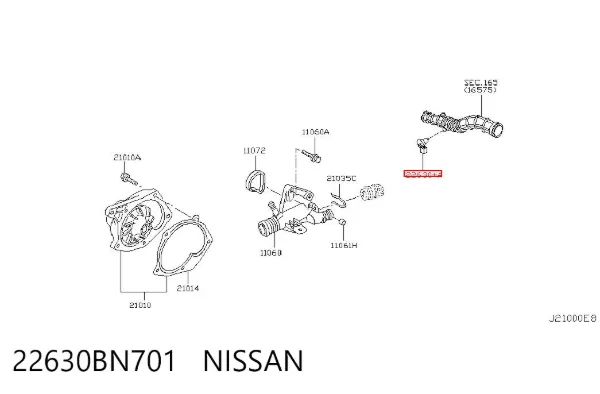 Sensor de temperatura da mistura de ar 22630BN701 Nissan/Infiniti