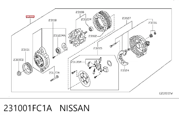 Gerador 231001FC1A Nissan/Infiniti