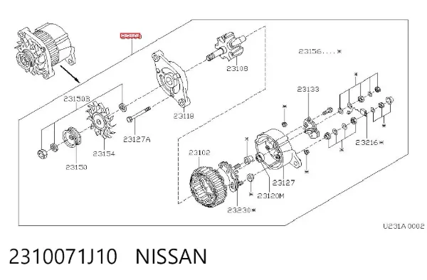 Gerador 2310071J10 Nissan/Infiniti