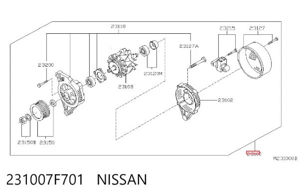 Gerador 231007F701 Nissan/Infiniti