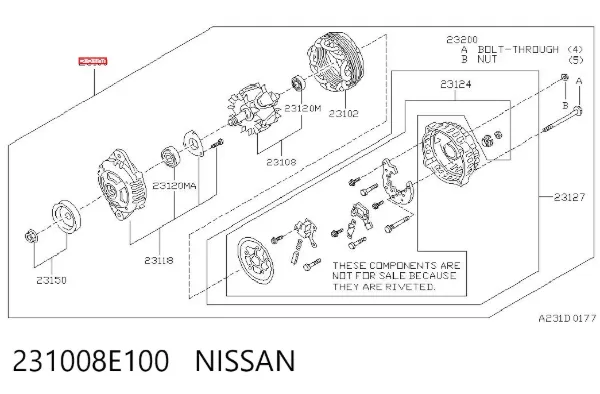 Gerador 231008E100 Nissan/Infiniti