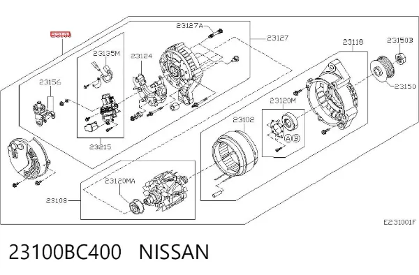 Gerador 23100BC400 Nissan/Infiniti