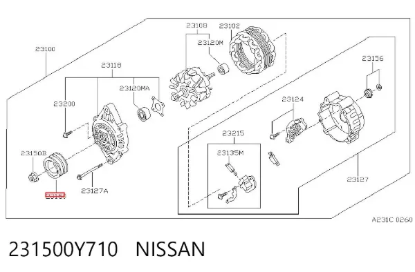 Polia do gerador Nissan Patrol Y60