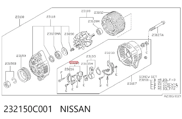 Relê-regulador do gerador (relê de carregamento) Nissan Vanette Cargo