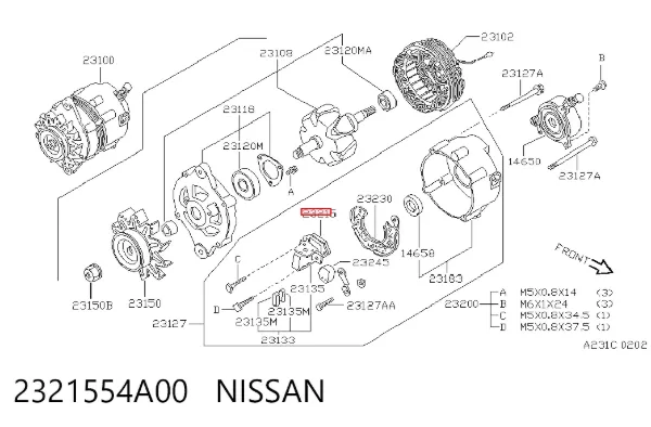 Relê-regulador do gerador (relê de carregamento) Nissan Pathfinder R50