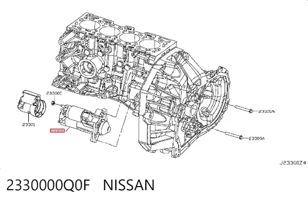 Motor de arranco 2330000Q0F Nissan/Infiniti