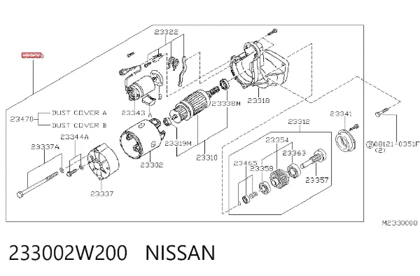 Motor de arranco 233002W200 Nissan/Infiniti