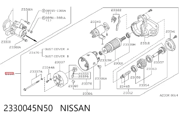 Motor de arranco 2330045N50 Nissan/Infiniti