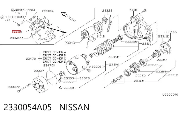 Motor de arranco 2330054A05 Nissan/Infiniti