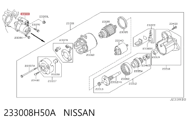 Motor de arranco 233008H50A Nissan/Infiniti