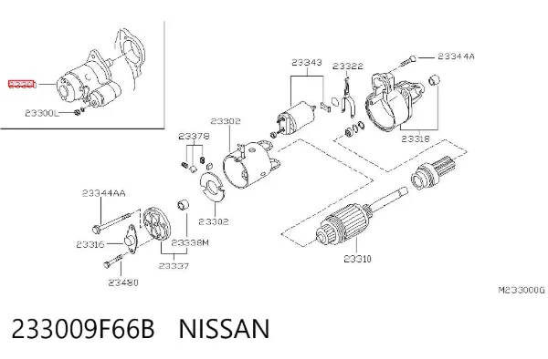 Motor de arranco 233009F66B Nissan/Infiniti