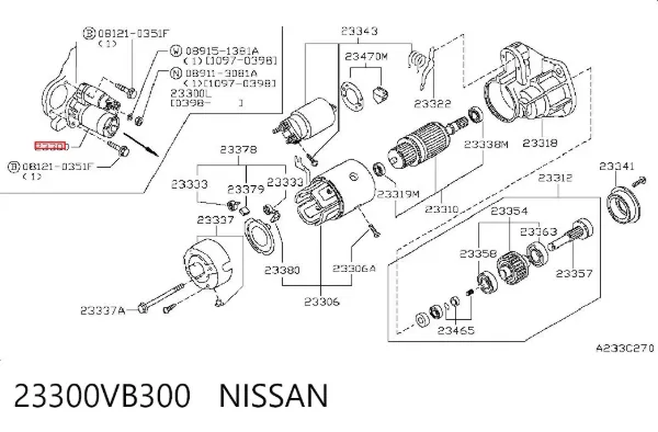 Motor de arranco 23300VB300 Nissan/Infiniti