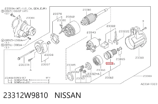 Roda-livre do motor de arranco Nissan Pathfinder R50