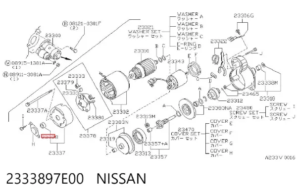 Bucha do motor de arranco Nissan Qashqai I