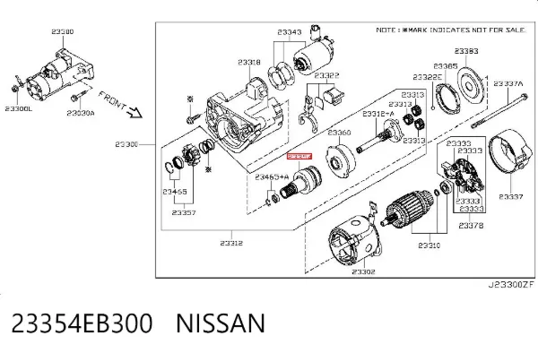 Roda-livre do motor de arranco 23354EB300 Nissan/Infiniti