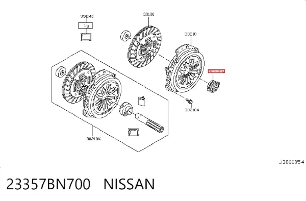Rolamento de liberação de embraiagem 23357BN700 Nissan/Infiniti