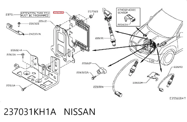 Módulo de direção (Centralina eletrônica) de motor 237031KH1A Nissan/Infiniti