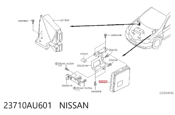 Módulo de direção (Centralina eletrônica) de motor 23710AU601 Nissan/Infiniti