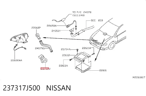 Sensor de posição (de revoluções) de cambota 237317J500 Nissan/Infiniti