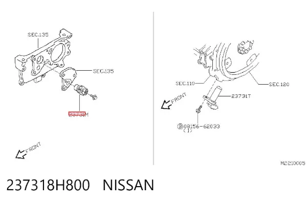 Sensor de posição da árvore distribuidora 237318H800 Nissan/Infiniti