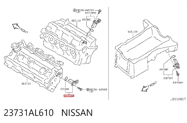 Sensor de posição da árvore distribuidora 23731AL610 Nissan/Infiniti