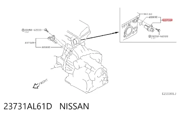 Sensor de posição da árvore distribuidora 23731AL61D Nissan/Infiniti