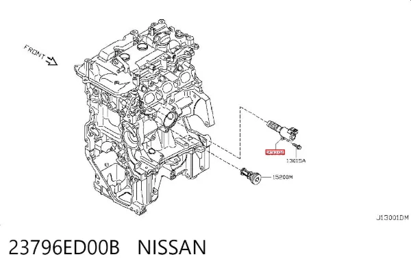 Válvula eletromagnética de posição (de fases) da árvore distribuidora 23796ED00B Nissan/Infiniti