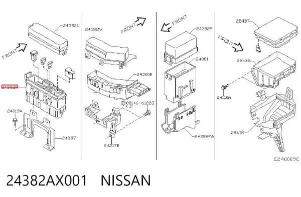 Unidade de dispositivos de segurança 24382AX001 Nissan/Infiniti