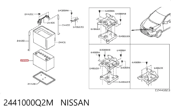 Bateria recarregável (PILHA) 2441000Q2M Nissan/Infiniti