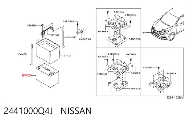 Bateria recarregável (PILHA) 2441000Q4J Nissan/Infiniti