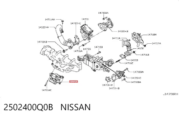 Válvula de borboleta montada 2502400Q0B Nissan/Infiniti