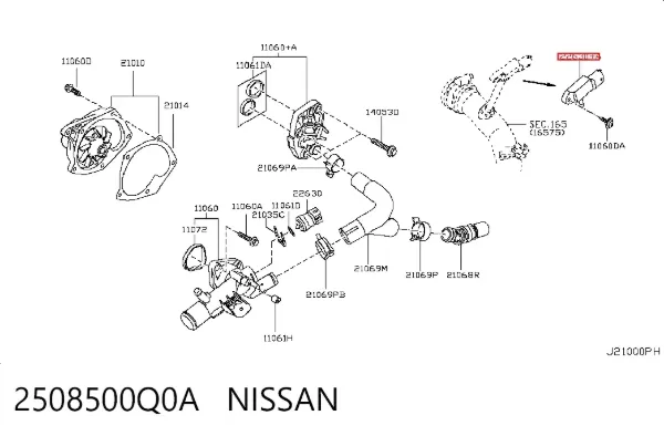 Sensor de pressão no coletor de admissão, MAP 2508500Q0A Nissan/Infiniti