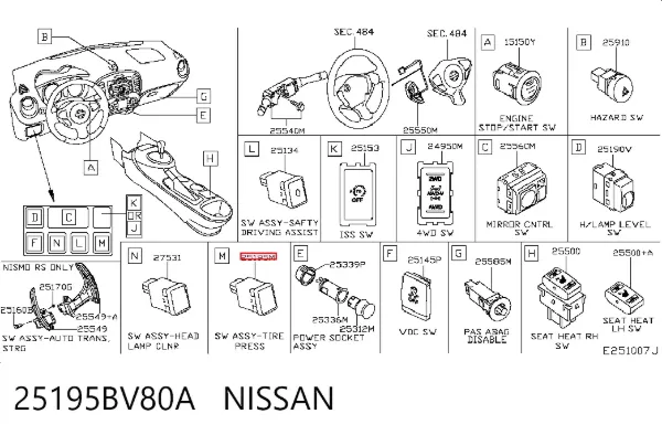 25195BV80A Nissan/Infiniti