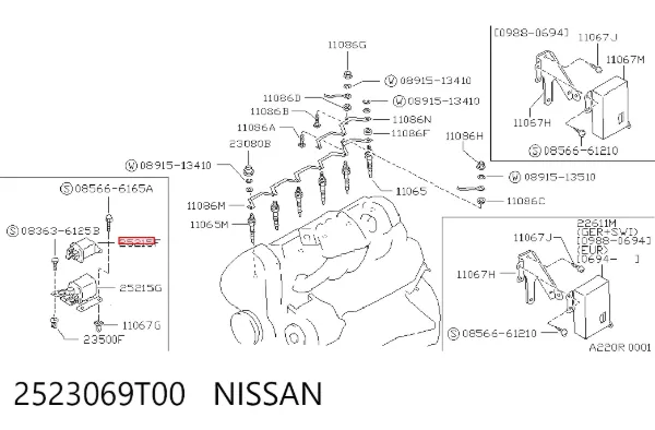Relê das velas de incandescência 2523069T00 Nissan/Infiniti