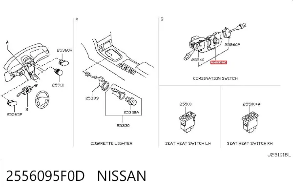 Comutador instalado na coluna da direção, montado Nissan Almera CLASSIC