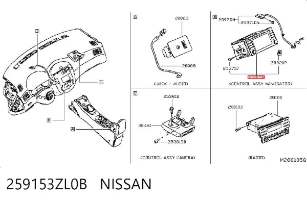 Mostrador multifuncional 259153ZL0B Nissan/Infiniti