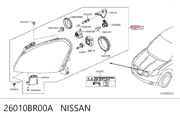 Luz direita 26010BR00A Nissan/Infiniti