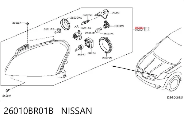 Luz direita 26010BR01B Nissan/Infiniti