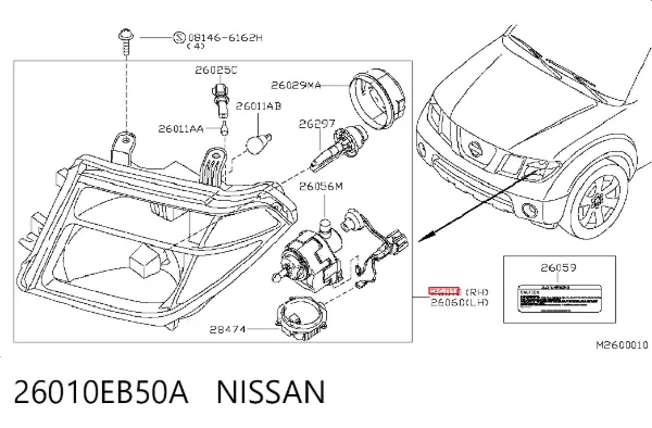 Luz direita 26010EB50A Nissan/Infiniti