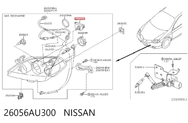 Corretor da luz Nissan Primera P12